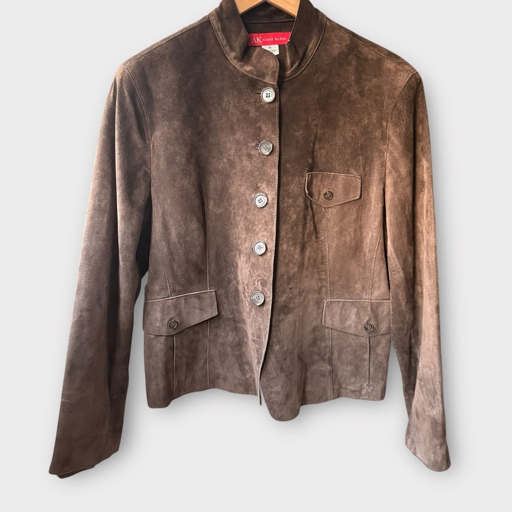 Anne Klein 100% Suede Leather Jacket – Size XL (Like New)